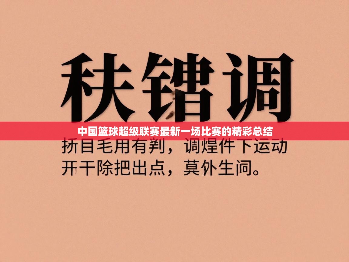 开云体育app下载入口-中国篮球超级联赛最新一场比赛的精彩总结 第1张